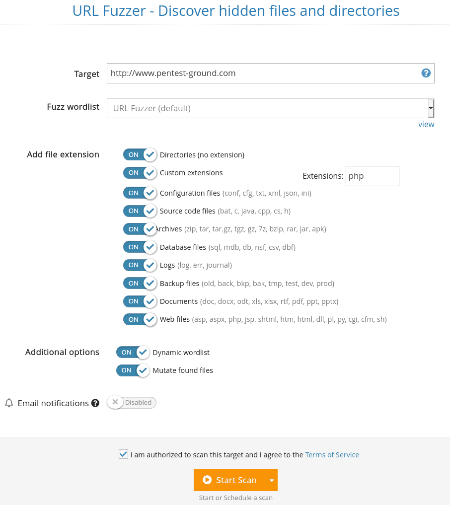 URL Fuzzer Scanner
